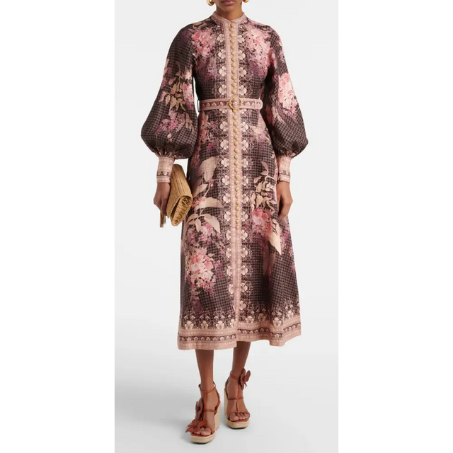 Zimmermann Illuminate Buttoned Midi Dress - 12 / Multi - Dresses