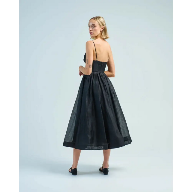 Zimmermann Illustration V Neck Midi Dress in Black - Dresses
