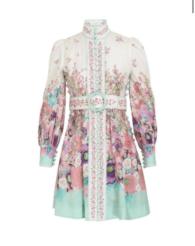 Zimmermann Jude Buttoned Mini Dress - 12 / Print - Dresses