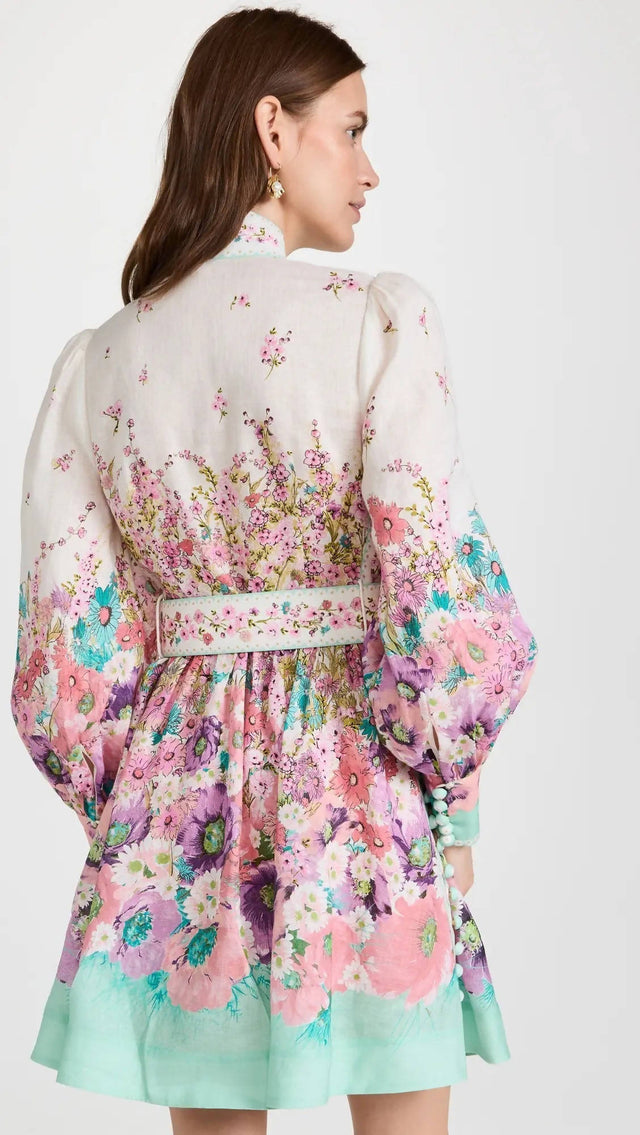 Zimmermann Jude Buttoned Mini Dress - 12 / Print - Dresses