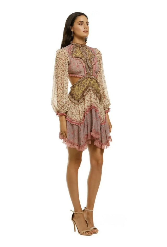 ZIMMERMANN Juniper Cut Out Floating Dress Spliced - 14 / Multi - Dresses