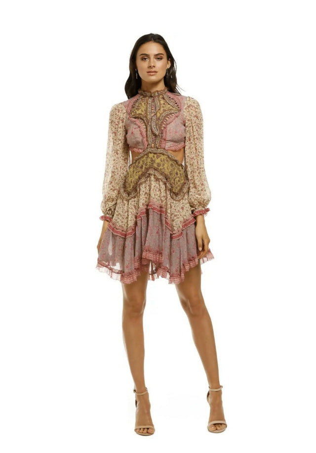 ZIMMERMANN Juniper Cut Out Floating Dress Spliced - 14 / Multi - Dresses