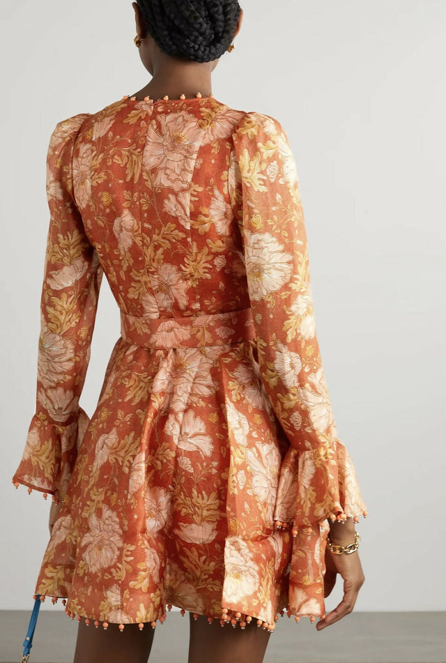 Zimmermann Kaleidoscope Belted Floral Mini Size 10 - 10 / Floral - Dresses