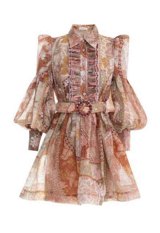 Zimmermann Kaleidoscope Tuxedo Frill Mini Dress - Dresses