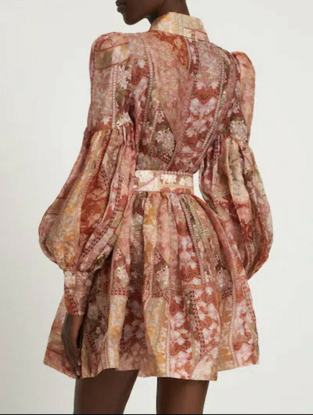 Zimmermann Kaleidoscope Tuxedo Frill Mini Dress - Dresses