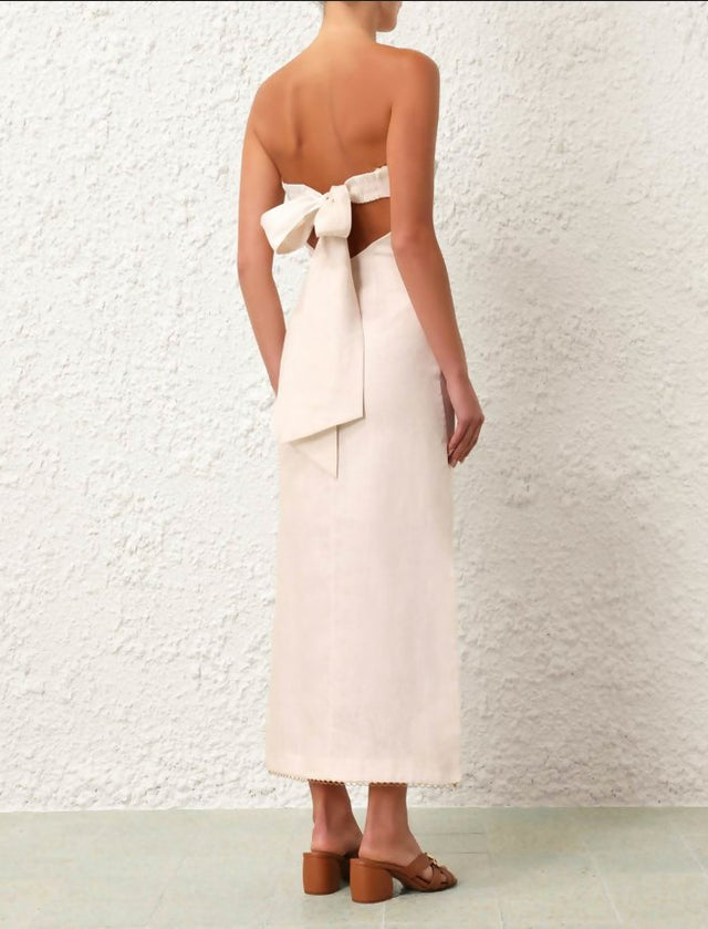 Zimmermann - Zimmermann Lexi Column Dress Ivory Palm