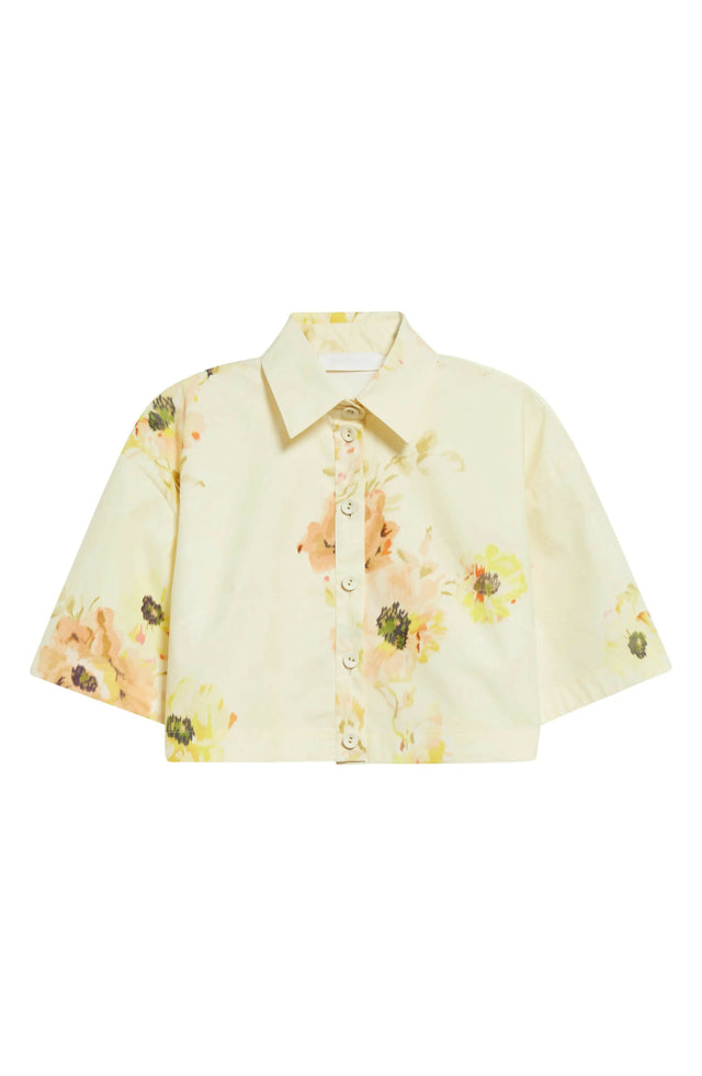 Zimmermann Lightburst Relaxed Crop Shirt And Shorts - 8 / Yellow - Outfit Sets