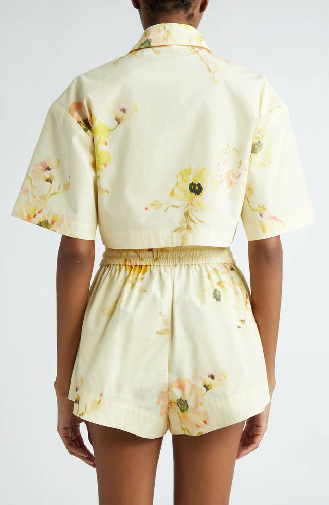 Zimmermann Lightburst Relaxed Crop Shirt And Shorts - 8 / Yellow - Outfit Sets