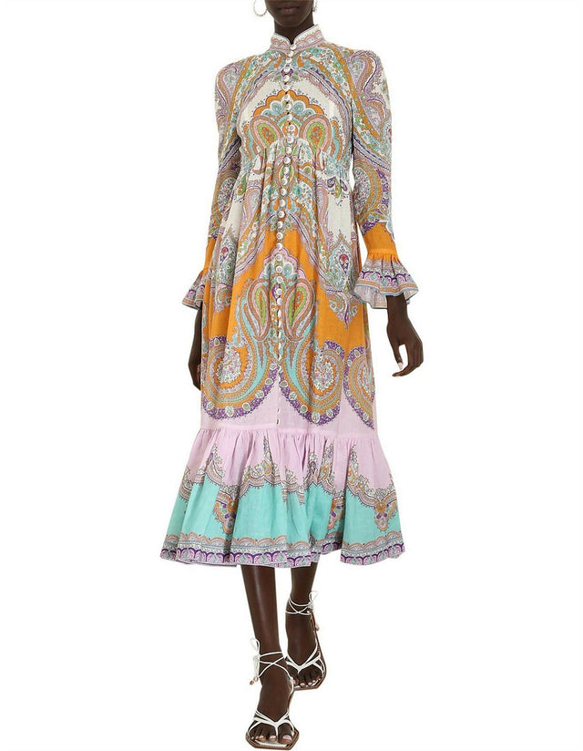 Zimmermann Lola Paisley Midi Dress Daisy Paisley Size / AU 8 - 8 / Multi - Dresses