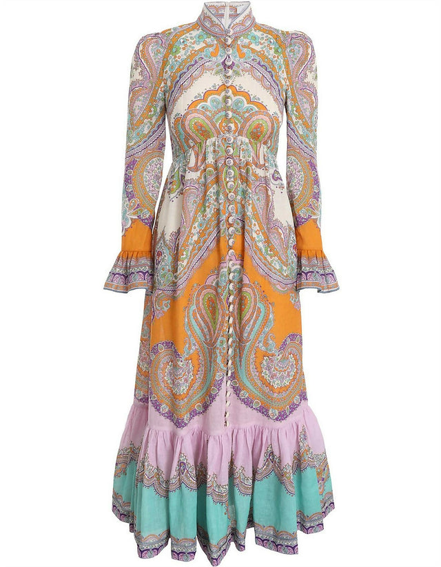 Zimmermann Lola Paisley Midi Dress Daisy Paisley Size / AU 8 - 8 / Multi - Dresses