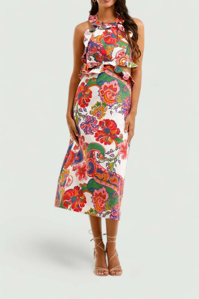Zimmermann Lovestruck Midi Dress - 12 / Multi - Dresses
