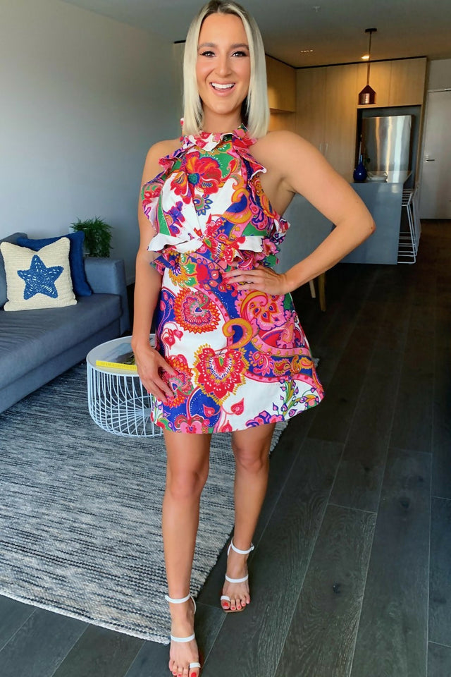 Zimmermann Lovestruck Mini Dress - 12 / Multi - Dresses