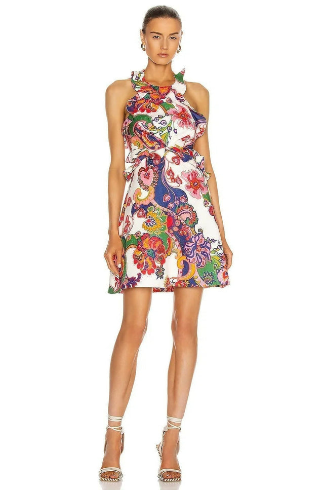Zimmermann Lovestruck Tied Up Mini Dress - Dresses
