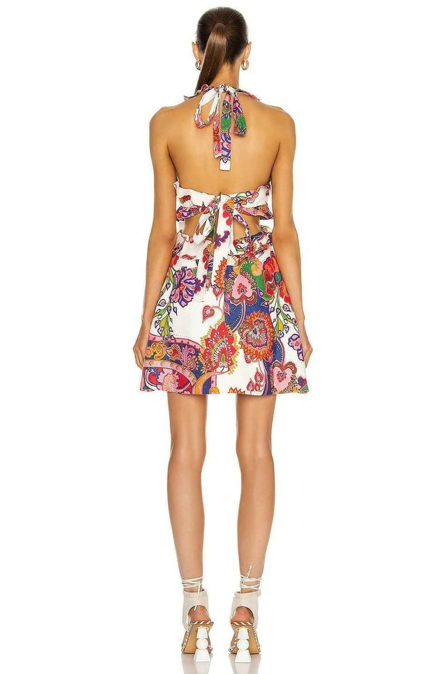 Zimmermann Lovestruck Tied Up Mini Dress - Dresses