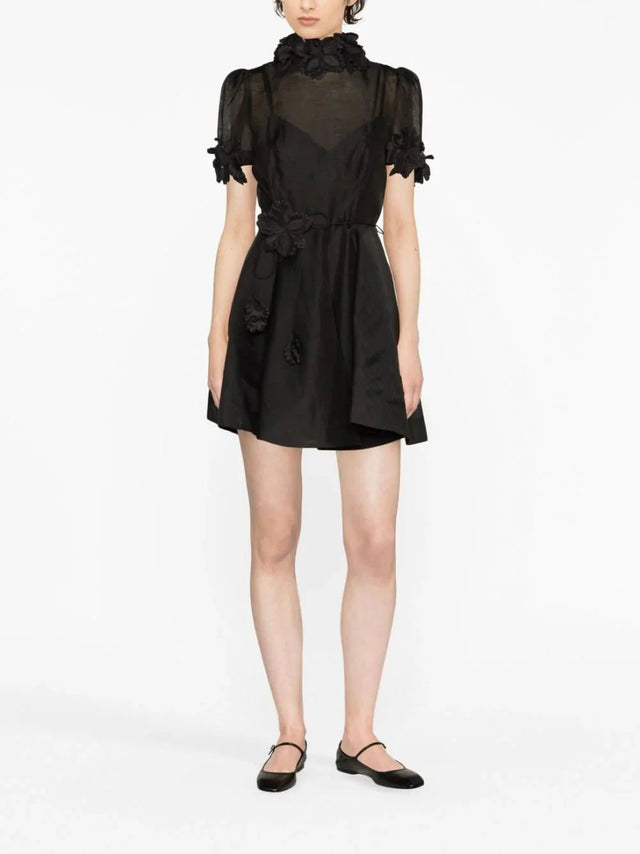 Zimmermann - Zimmermann Luminosity Lift Off Black Flower Mini Dress