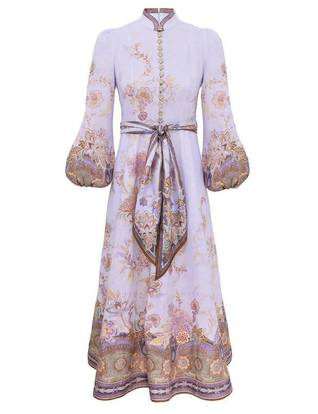 Zimmermann Luna Button Midi Dress - 12 / Blue - Dresses