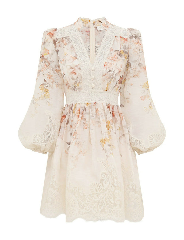 Zimmermann Luna Lace Lantern Mini - 10 / Floral - Dresses