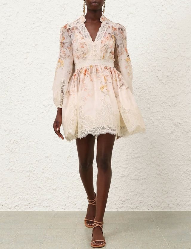 Zimmermann Luna Lace Lantern Mini - 10 / Floral - Dresses