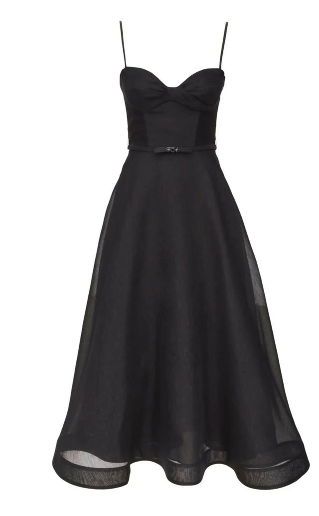 Zimmermann Luna Structured Midi Dress - 12 / Black - Dresses