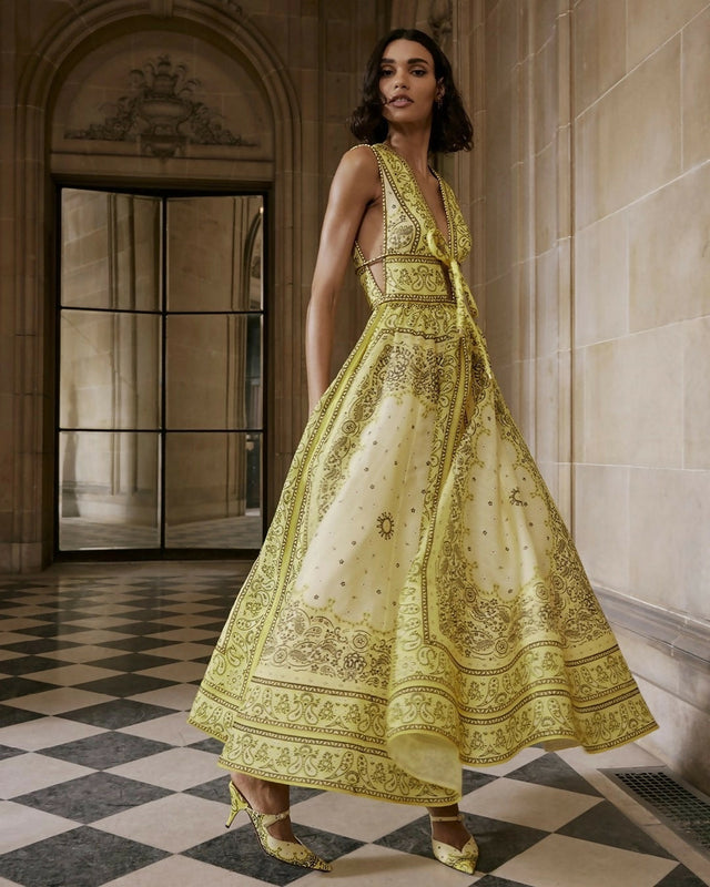 Zimmermann Matchmaker Bow Yellow Dress - 12 / Yellow - Dresses