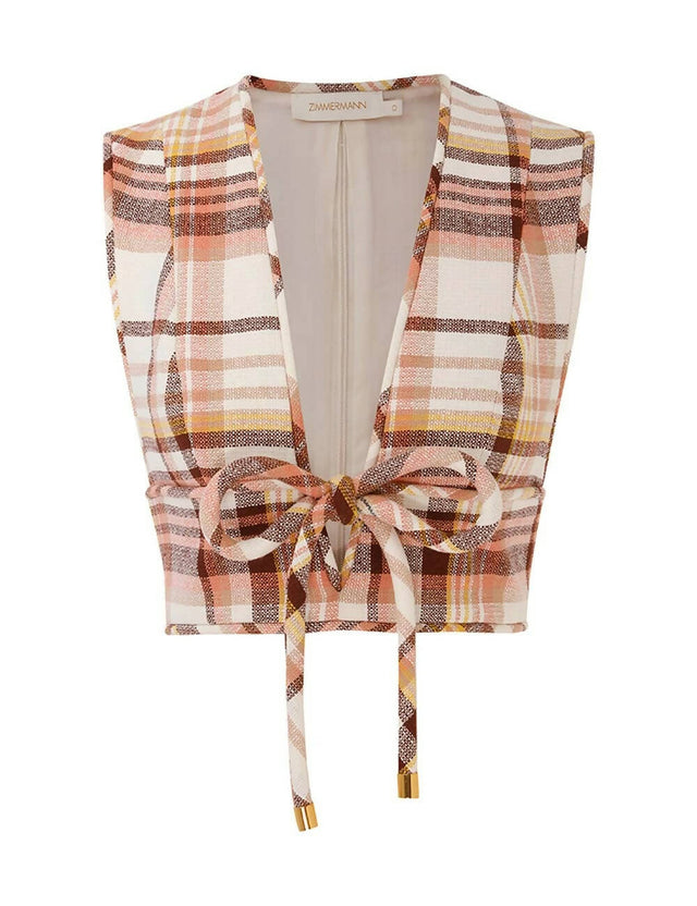 Zimmermann Matchmaker Check Bow Bodice Top and Pencil Skirt Set - 10 / Multi - Outfit Sets