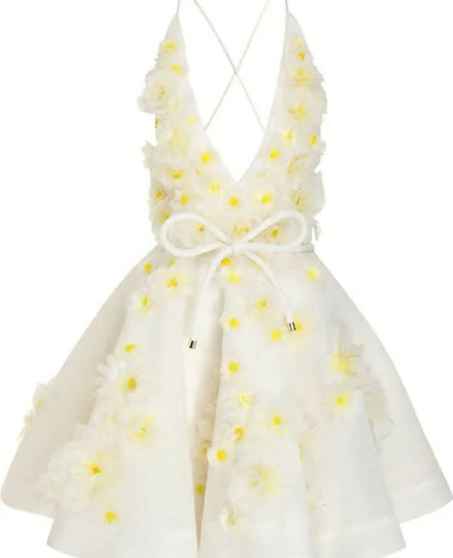 Zimmermann Matchmaker Daisy Mini Dress Ivory Size - Dresses