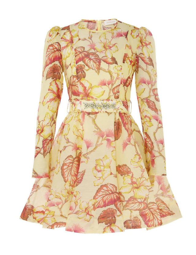 Zimmermann - Zimmermann Matchmaker Floral Mini Dress in Yellow Hibiscus