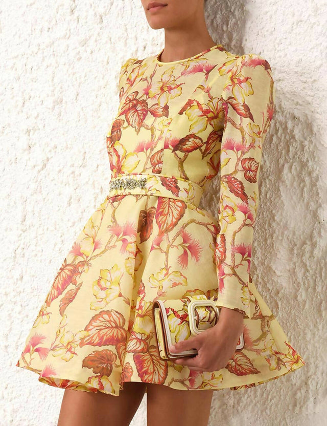 Zimmermann - Zimmermann Matchmaker Floral Mini Dress in Yellow Hibiscus