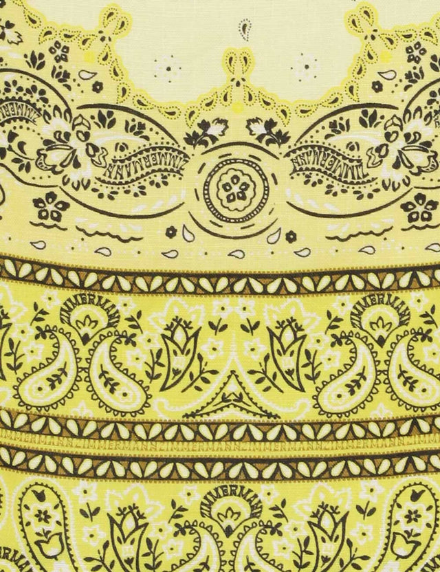 Zimmermann Matchmaker Frilled Mini Dress in Yellow Bandana - 8 / Print - Dresses