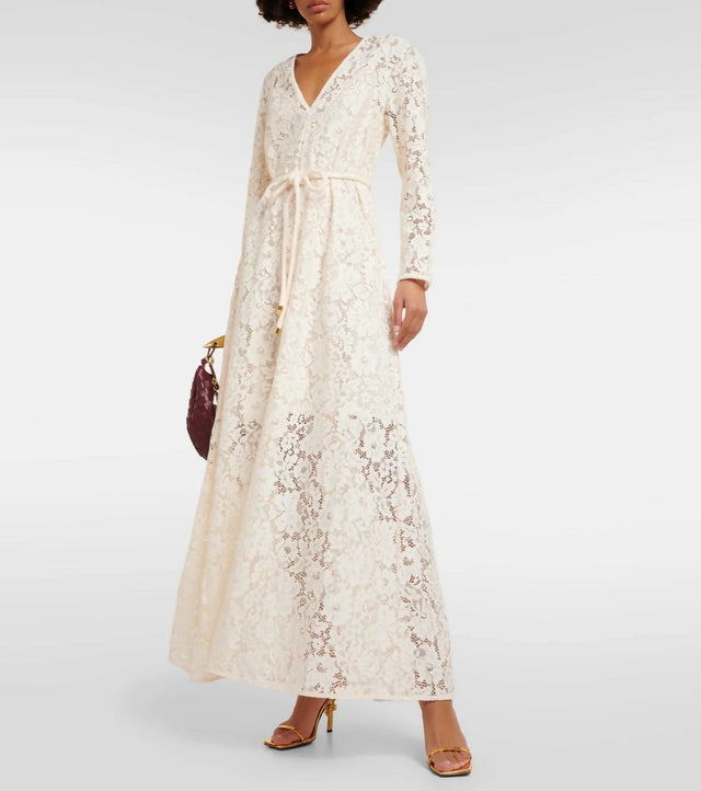 Zimmermann Matchmaker Lace Maxi Dress - 14 / White - Dresses