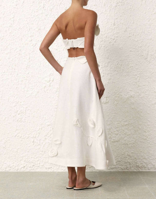 Zimmermann - Zimmermann Matchmaker Rose Bra and Flare Skirt in Ivory