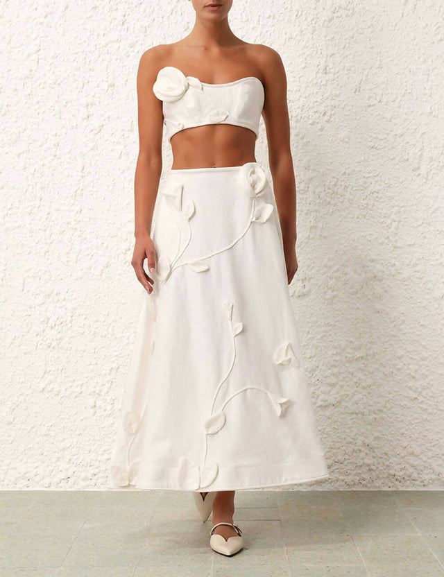 Zimmermann - Zimmermann Matchmaker Rose Bra & Flare Skirt
