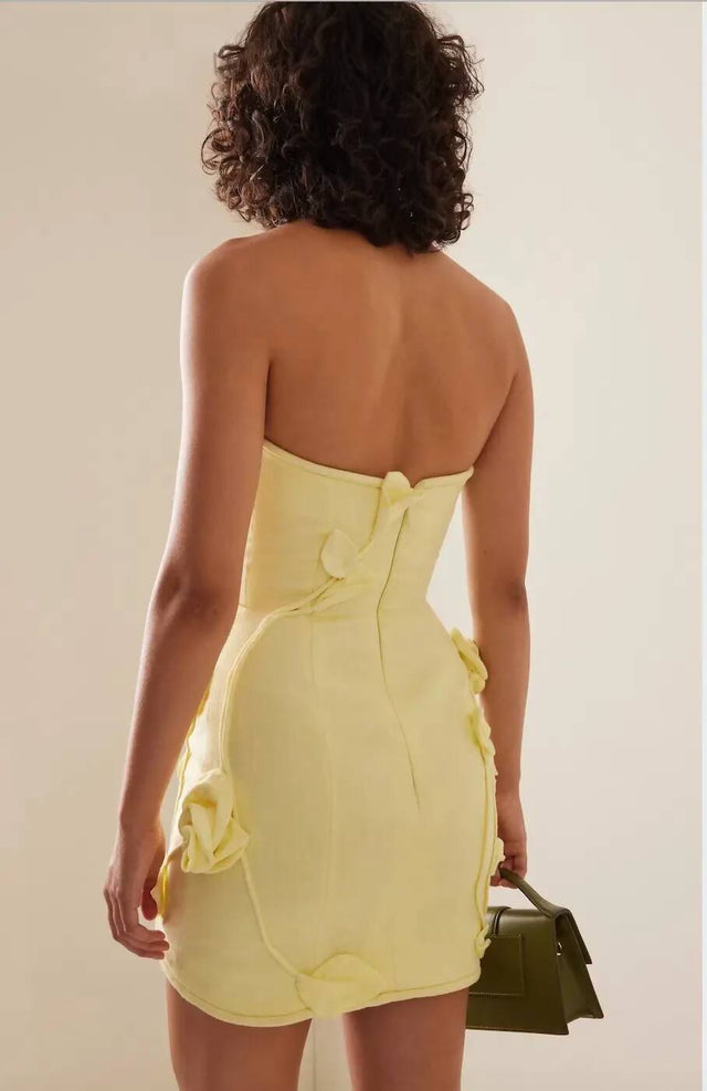 Zimmermann - Zimmermann Matchmaker Rose Yellow Mini Dress Size 1/AU8-10