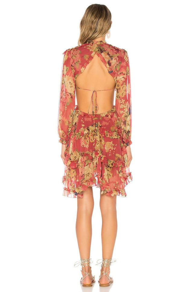 Zimmermann Melody Lace up Mini Dress - 6 / Multi - Dresses