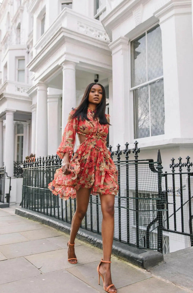 Zimmermann Melody Lace up Mini Dress - 6 / Multi - Dresses