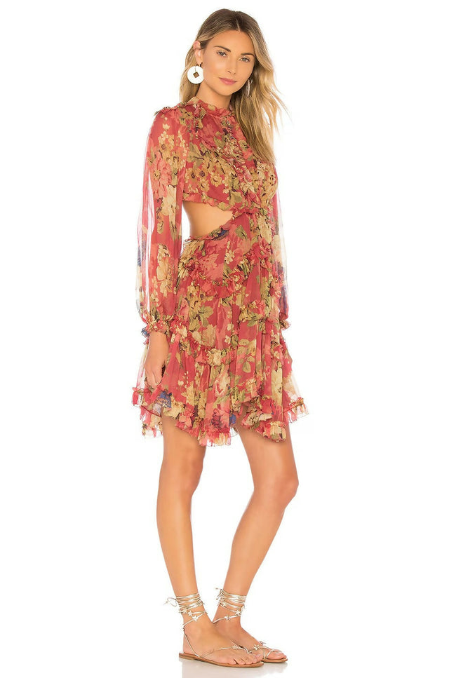 Zimmermann Melody Lace up Mini Dress - 6 / Multi - Dresses