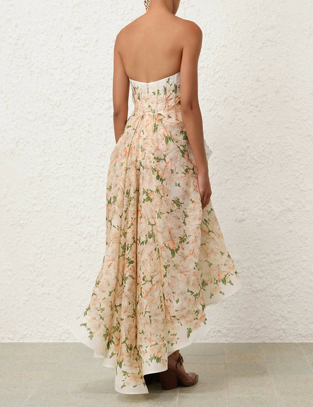 Zimmermann Natura Draped Midi Dress in Coral Azalea - Dresses