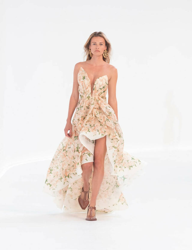 Zimmermann Natura Draped Midi Dress in Coral Azalea - Dresses