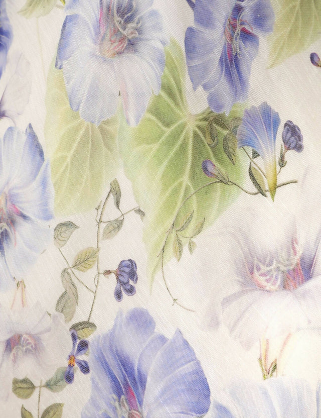 Zimmermann Natura Feather Slip Gown in Blue Flora - Dresses