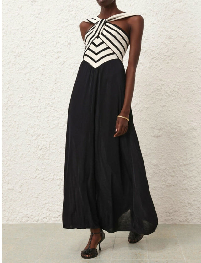 Zimmermann Natura Halter Neck Midi Dress - 12 / Multi - Dresses