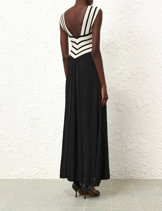 Zimmermann Natura Halter Neck Midi Dress in Chevron - Dresses