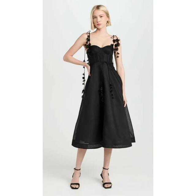Zimmermann Natura Midi Corset Dress Black Size 3 - 14 / Black - Dresses