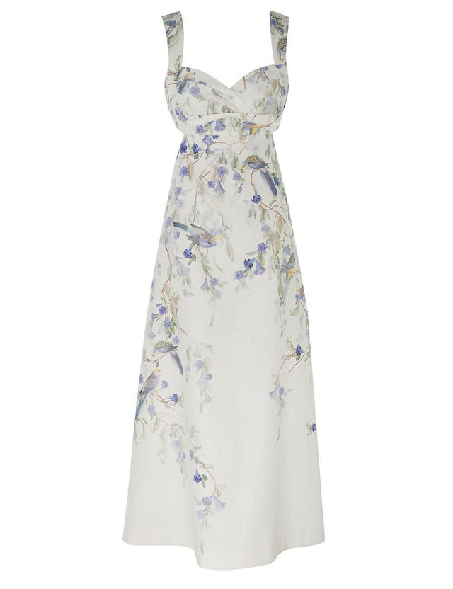 Zimmermann Natura Midi Dress in Blue Birds - Dresses