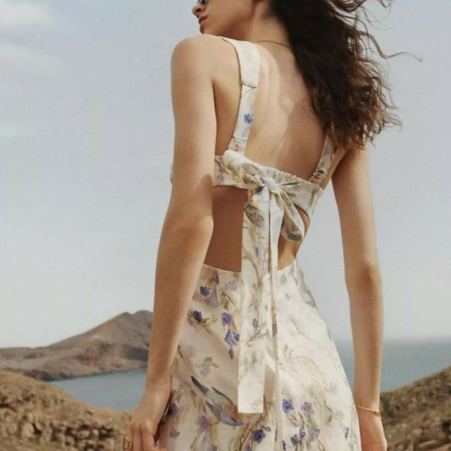 Zimmermann Natura Midi Dress in Blue Birds - Dresses