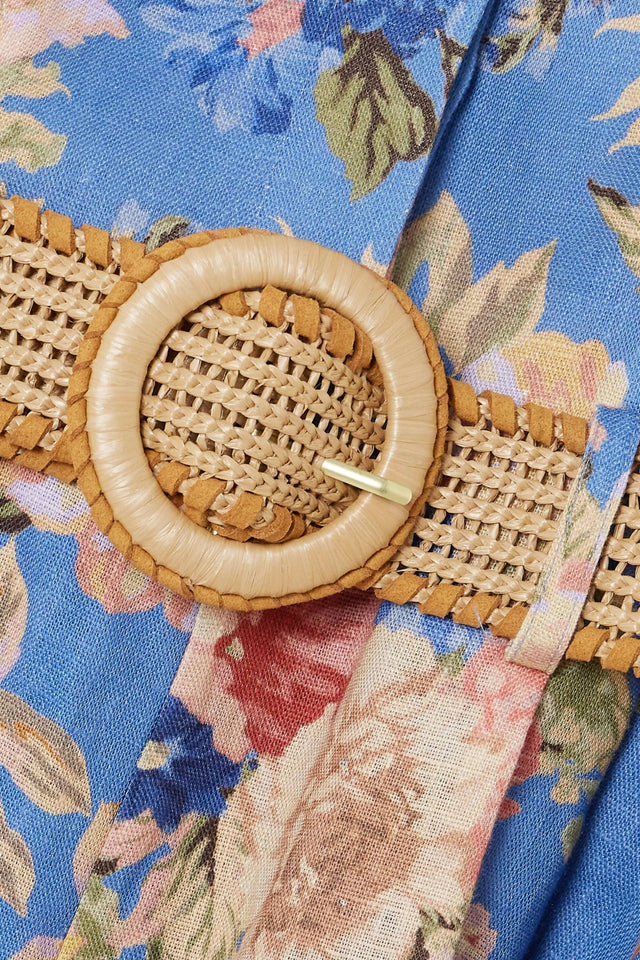 Zimmermann Netaporter Exclusive August Belted Floral-Print Linen Halterneck Playsuit - 10 / Multi - Playsuits