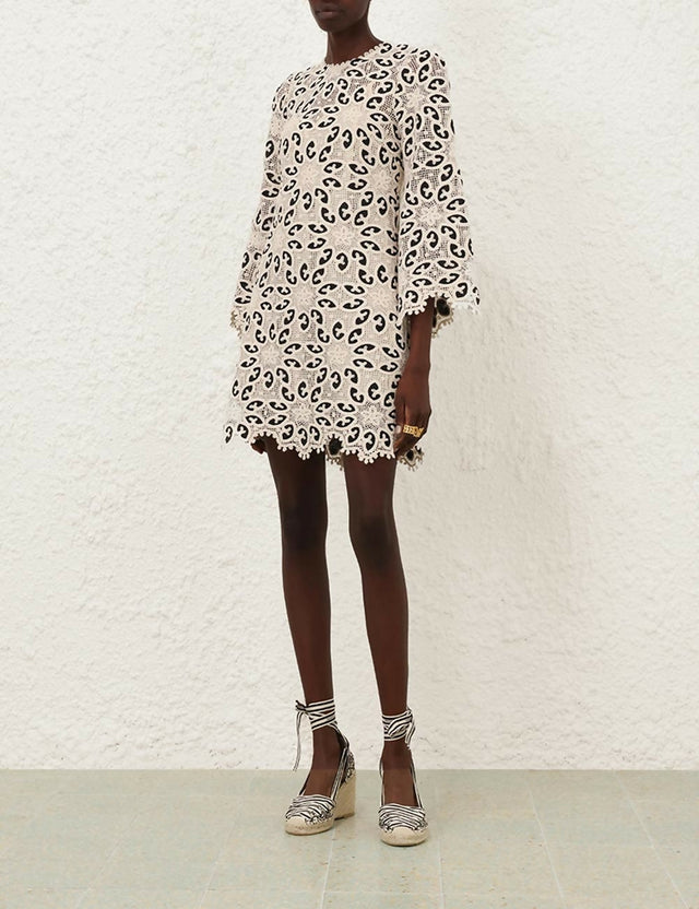 Zimmermann Ottie Lace Mini Dress - 8 / White - Dresses