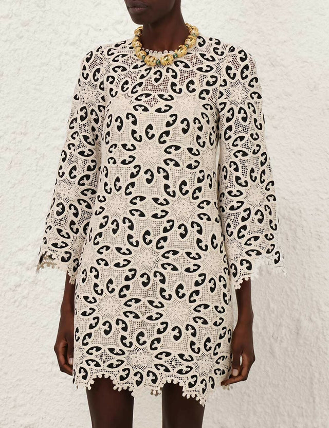 Zimmermann Ottie Lace Mini Dress - 8 / White - Dresses