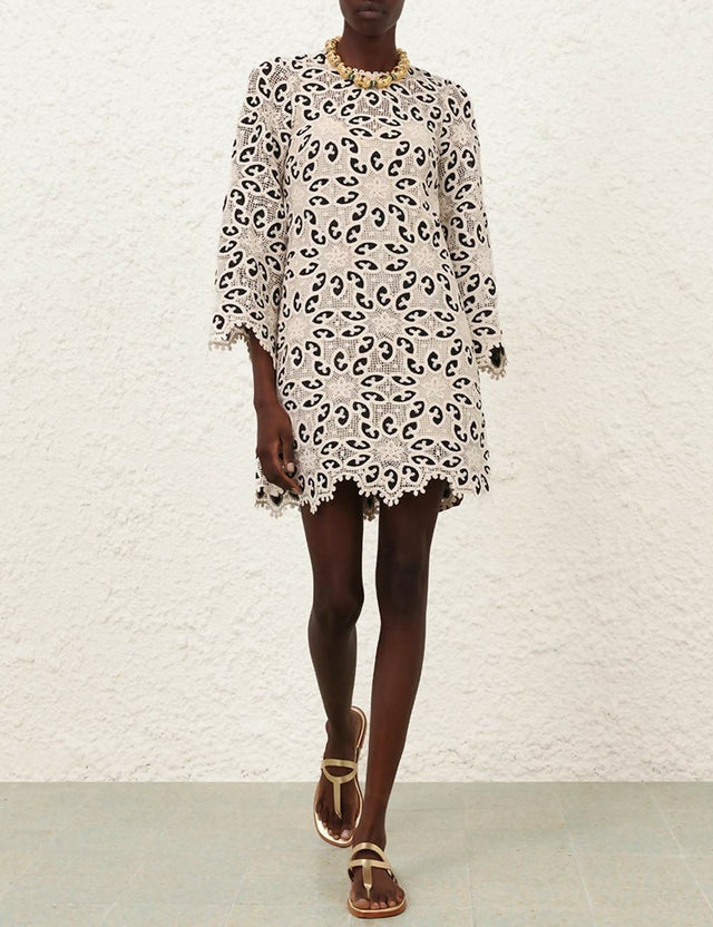 Zimmermann Ottie Lace Mini Dress - 8 / White - Dresses