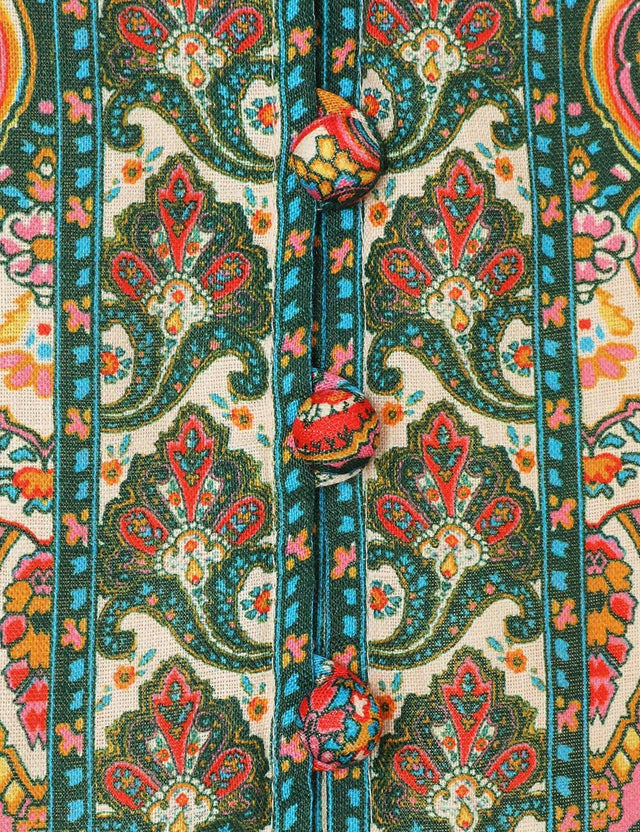 Zimmermann Ottie Plunge Mini Dress in Multi Paisley - Dresses