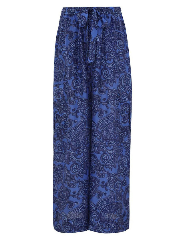 Zimmermann Ottie Relaxed Shirt and Pant Set in Blue Paisley - Outfit Sets